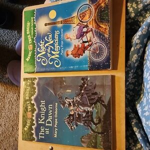 Magic Tree House The Knight at Dawn and Night of the New Magicians paperbacks